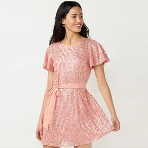 Lauren Conrad pink sequins dress